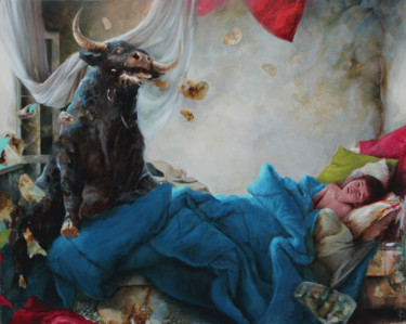 Pintura titulada "mis  miedos" por Antonio Cavagnaro, Obra de arte original, Oleo