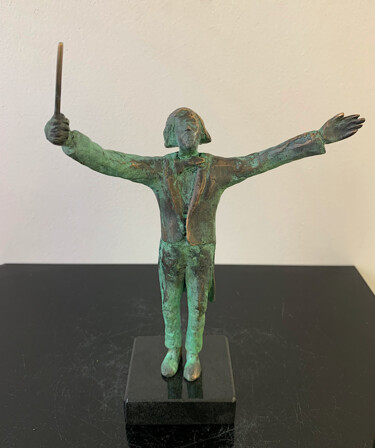 Sculpture intitulée "Dirigent" par Jacek Cholewa, Œuvre d'art originale, Bronze