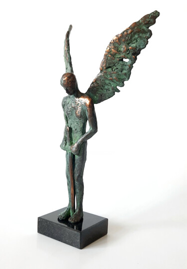 Γλυπτική με τίτλο "Angel with the Swor…" από Jacek Cholewa, Αυθεντικά έργα τέχνης, Μπρούντζος