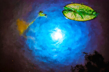 Digital Arts titled "On blue surface of…" by Jacek Dudziński, Original Artwork, Digital Painting