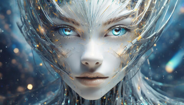 Digitale Kunst mit dem Titel "My eyes Android" von Jacek Dudziński, Original-Kunstwerk, Digitale Malerei