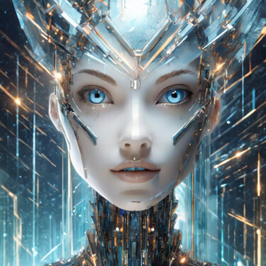 Digital Arts titled "In her Eye Android" by Jacek Dudziński, Original Artwork, Digital Painting