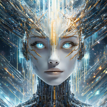 Digitale Kunst getiteld "My Queen Android" door Jacek Dudziński, Origineel Kunstwerk, Digitaal Schilderwerk