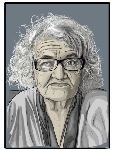 Digital Arts titled "grandma" by Jacildo Silva, Original Artwork, Digital Painting