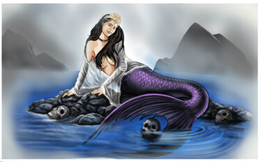 Artes digitais intitulada "Beaultifull Mermaid" por Jacildo Silva, Obras de arte originais, Pintura digital