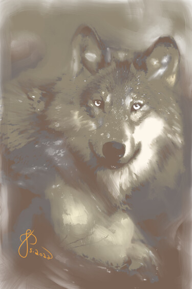 Arts numériques intitulée "The Wolf" par Jacildo Silva, Œuvre d'art originale, Peinture numérique