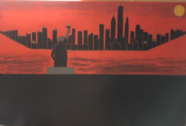 Pintura titulada "VILLE DE  New-york" por Jack Gomez, Obra de arte original, Acrílico