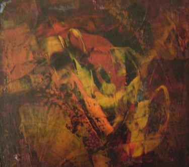 Pintura intitulada "Terre, volcan" por Jack, Obras de arte originais, Óleo