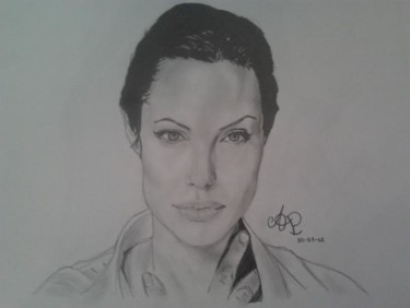 Painting titled "Angelina Jolie" by Andrea Palumbo, Original Artwork