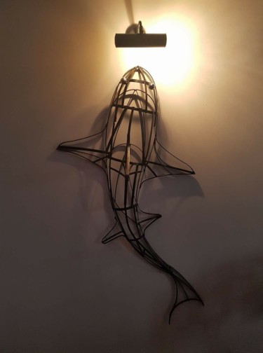 Sculpture intitulée "requin.jpg" par Jacques Veinante (jackart), Œuvre d'art originale, Métaux
