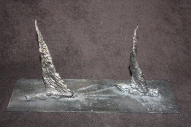 Sculpture intitulée "les voiles d'acier" par Jacques Veinante (jackart), Œuvre d'art originale, Métaux