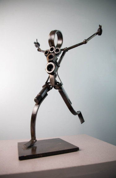 Skulptur mit dem Titel "carro-carry-2018.png" von Jacques Veinante (jackart), Original-Kunstwerk, Metalle