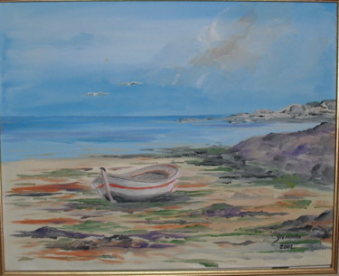 Peinture intitulée "la barque" par Jacques Veinante (jackart), Œuvre d'art originale, Huile