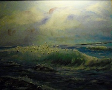 Painting titled "la mer" by Jacques Veinante (jackart), Original Artwork
