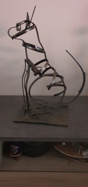 Sculptuur getiteld "The metal cats" door Jacques Veinante (jackart), Origineel Kunstwerk, Metalen