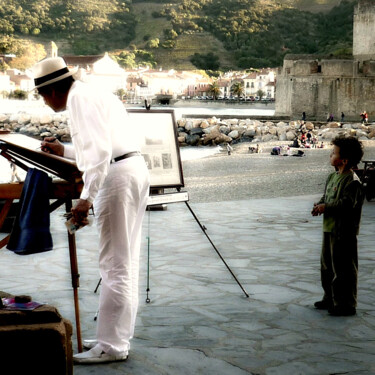 Photographie intitulée "Peintre à Collioure" par Jackdan66, Œuvre d'art originale, Photographie manipulée