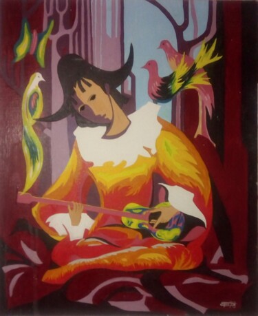 ARLEQUIN Peinture intitulée "ARLEQUIN" par Jackie Godenir, Œuvre d'art originale, Huile
