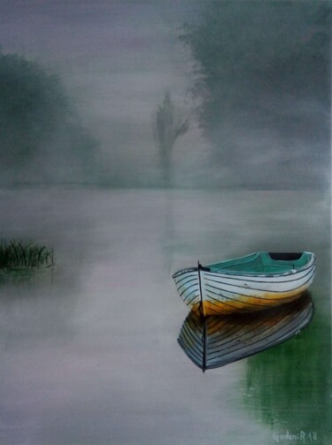 Peinture intitulée "LOCK RUSKY MORNING" par Jackie Godenir, Œuvre d'art originale, Acrylique