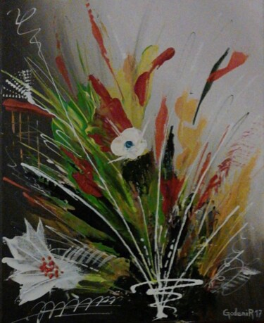 Painting titled "NATURE FLEURALE" by Jackie Godenir, Original Artwork, Acrylic