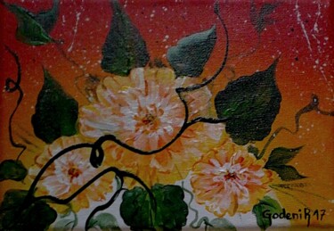 Malerei mit dem Titel "DAISY" von Jackie Godenir, Original-Kunstwerk, Acryl