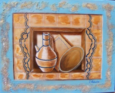 Painting titled "nature morte aux fa…" by Jacqueline Labadie, Original Artwork