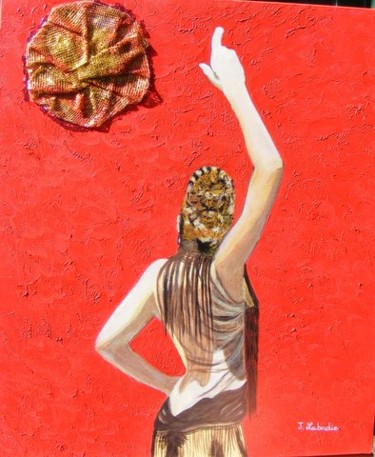 Painting titled "danseuse de flamenco" by Jacqueline Labadie, Original Artwork