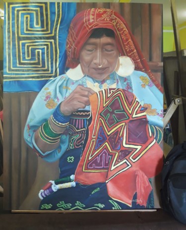 Peinture intitulée "El Legado Gkuna" par Luis Sanchez, Œuvre d'art originale, Huile