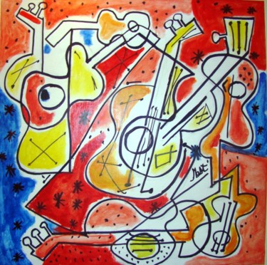 Peinture intitulée "violao" par Jack Mast, Œuvre d'art originale, Acrylique
