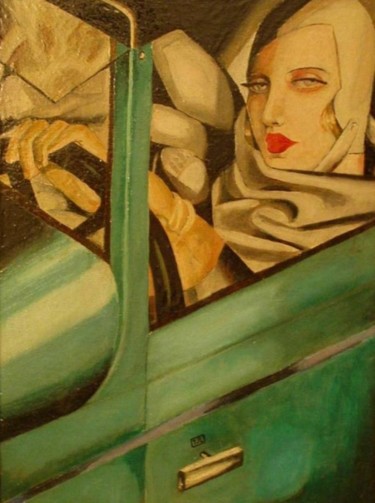 Peinture intitulée "tamara-autoportrait…" par Jack Mast, Œuvre d'art originale, Huile