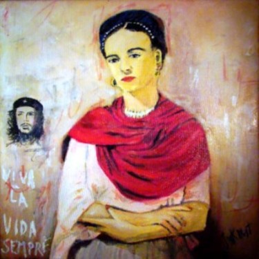 Pintura intitulada "frida-khalo" por Jack Mast, Obras de arte originais, Óleo