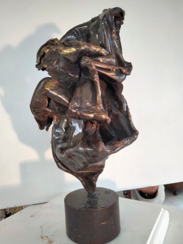 Escultura titulada "Pression" por Jacky Cognolato, Obra de arte original, Metales