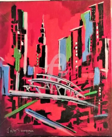 Painting titled "L'empire State Buil…" by Jacky Dumergue, Original Artwork, Acrylic