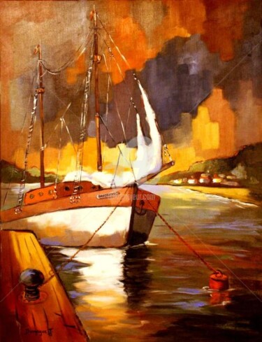 Painting titled "Escale à La Réunion" by Jacky Dumergue, Original Artwork, Oil