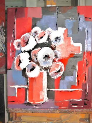 Peinture intitulée "Bouquet rose" par Jacky Dumergue, Œuvre d'art originale, Huile