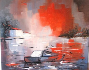Peinture intitulée "Lac d'Hourtin" par Jacky Dumergue, Œuvre d'art originale, Huile