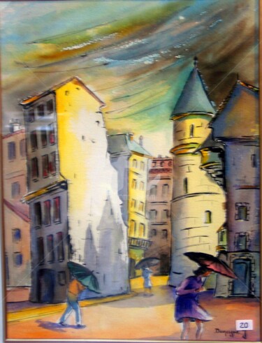 Peinture intitulée "Bordeaux-orage-sur-…" par Jacky Dumergue, Œuvre d'art originale