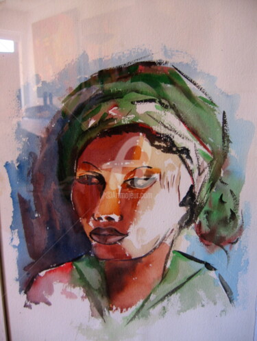 Peinture intitulée "Jeune-senegalaise.j…" par Jacky Dumergue, Œuvre d'art originale, Aquarelle