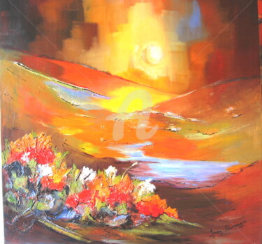 Painting titled "Lever-du-soleil-sur…" by Jacky Dumergue, Original Artwork