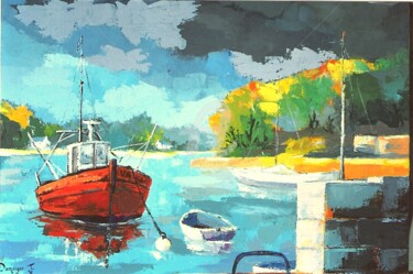 Painting titled "Port-Anna-en-Sene-M…" by Jacky Dumergue, Original Artwork