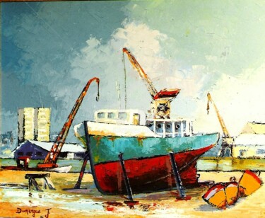 Peinture intitulée "Les-docks-a-Bordeau…" par Jacky Dumergue, Œuvre d'art originale