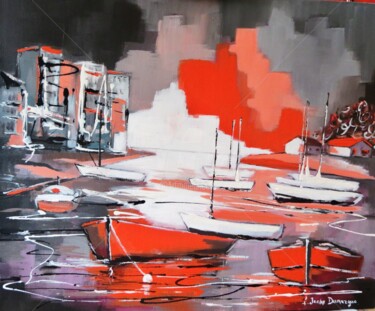 Painting titled "Au mouillage dans l…" by Jacky Dumergue, Original Artwork