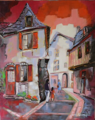 Painting titled "Salies de Béarn" by Jacky Dumergue, Original Artwork, Oil