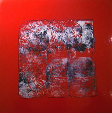 Malerei mit dem Titel "Métallic rouge" von Jacky Duvigneau, Original-Kunstwerk