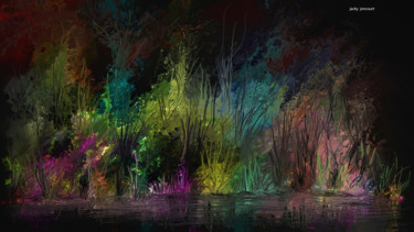 Digital Arts titled "paysage imaginaire" by Jacky Joncourt, Original Artwork, Digital Painting