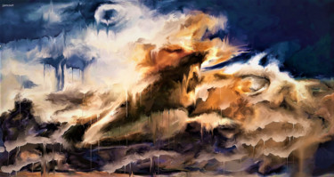 Arts numériques intitulée "ciel de pluie" par Jacky Joncourt, Œuvre d'art originale, Peinture numérique