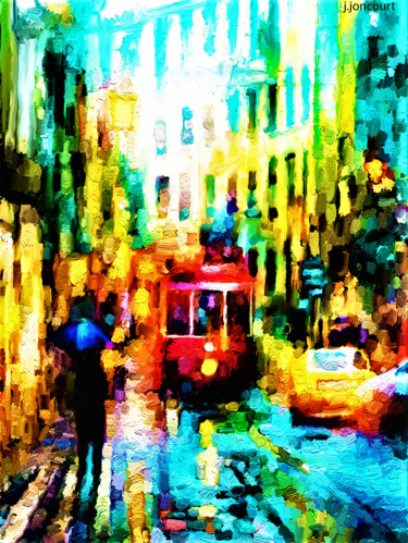 Digital Arts titled "lumières urbaine" by Jacky Joncourt, Original Artwork, Digital Painting