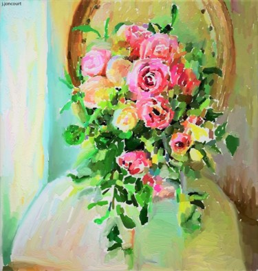 Arte digitale intitolato "bouquet-de-fleurs01…" da Jacky Joncourt, Opera d'arte originale, Pittura digitale
