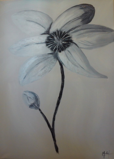 Peinture intitulée "noir-et-blanc" par Jacky Monka, Œuvre d'art originale, Huile