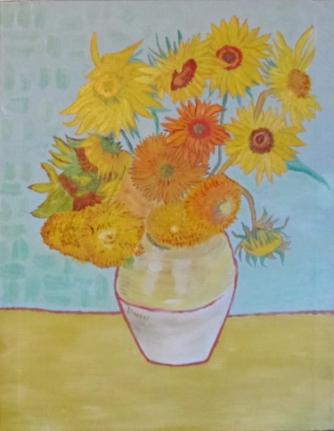 Malerei mit dem Titel "tournesols" von Jacky Monka, Original-Kunstwerk, Öl