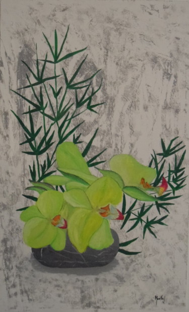 Malerei mit dem Titel "orchidees" von Jacky Monka, Original-Kunstwerk, Öl